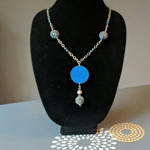 Blue and gold necklace